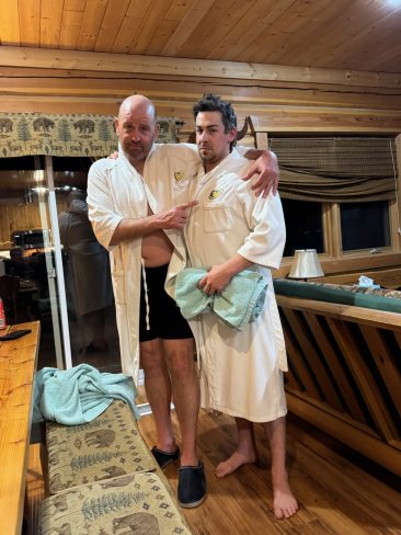 Hot tub makes happy people